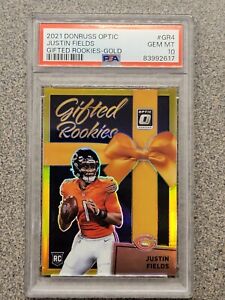2021 Optic Justin Fields Gifted Rookie Gold #'d/10 Pop 2 PSA 10