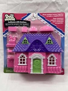 New - Greenbrier DollHouse & Furniture (pink & purple roof). - Picture 1 of 6