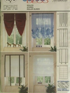 Lovely OOP BURDA DECO 1970 Home Dec ~ Roller Blinds in 4 Versions PATTERN UC - Picture 1 of 3