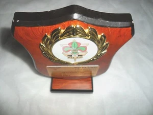 Israeli Jewish Scouts Zofim Shield Plaque Wood Wooden. w/ Dedication SHEVET EFAL - Imagen 1 de 7