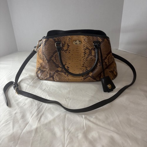 Borsa a tracolla Coach Carryall Margo in pelle stampa serpente 35275 usata in ottime condizioni