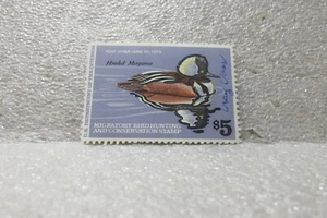1978 MH HOODED MERGANSER DRAKE $5 HUNTING STAMP SIGNED SCOTT #RW45 - Picture 1 of 1