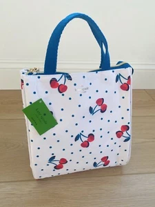 KATE SPADE New York Just Cherry Insulated Red White Blue Tote Lunch Bag NWT - Picture 1 of 5