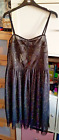 H&M Women's Black Gold Glitter Strap Side Zip Up Chiffon Mini Dress