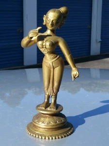 Vintage India cast Brass Bronze India Sexy Goodness woman Dancer Figurine - Picture 1 of 12