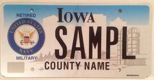 RETIRED U.S. NAVY license plate Military USN Sailor Ship USS Battleship Seal - Picture 1 of 12