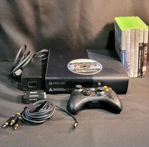 Consola Microsoft Xbox 360 E 1538 500GB Cable Controlador 7 Juego HDMI mini Probado - Imagen 1 de 18
