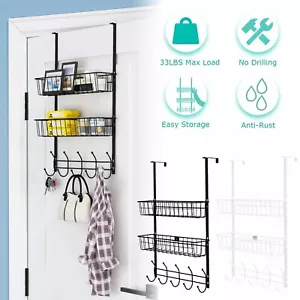 Over The Door Hooks Rack 5 Hooks Door Towel Rack Hanger Kitchen Shelf Organizer - Picture 1 of 14
