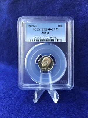 1999-S SILVER PROOF ROOSEVELT DIME 10C *PCGS PR69DCAM* GREAT EYE APPEAL!! - Image 1 of 4