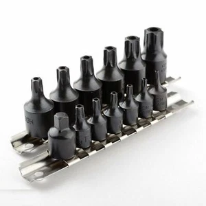 New 15 Pc Drive Impact 1/4" & 3/8"Tamper Proof Star Bit Torx Bits Auto Tools Set - Picture 1 of 3