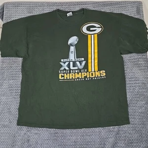Green Bay Packers Camicia Uomo 2XL Verde Super Bowl XLV 2011 Campioni Abbigliamento Sportivo - Foto 1 di 8