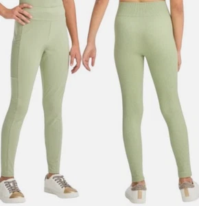 Art Class NWT Girl Kid Dusted Olive Sage Green Leggings Side Pockets Size XL 14 - Picture 1 of 6