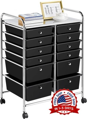 Carro de almacenamiento carro organizador con ruedas 12 cajones multiuso Nuevo Foto 1 de 4