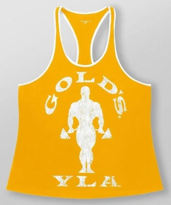 YLA x Gold's Timbre Tanque Muscular Gimnasio Entrenamiento Entrenamiento Correr XL Algodón AMARILLO *NUEVO EN CAJA* Foto 1 de 4