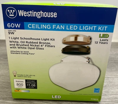 Kit de luz individual Westinghouse 7785200, bronze polido branco/marrom/óleo, 8-1/4" de largura - Imagem 1 de 3