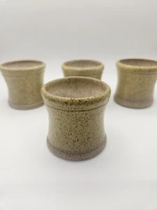 Studio Pottery Stoneware Speckled Glaze Pottery Mug Set Of 4 - 6.8 Oz Signed - Picture 1 of 5