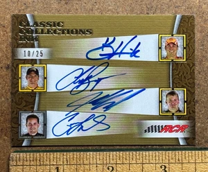 #10 /25 NASCAR CLASSIC COLLECTION RCR Card MEARS HARVICK BOWYER 2009 Autographed - Picture 1 of 2