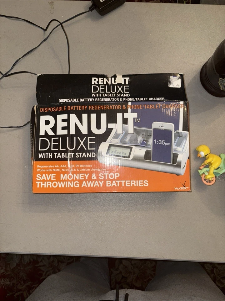 Viatek Renu-It Deluxe Battery Regenerator W/Phone Charger & Tablet Stand Silver - Image 1 of 1