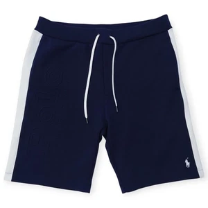 $110 Polo Ralph Lauren Sweat Shorts Men's M 9.5 Inch Logo Double-Knit Mesh Navy - Picture 1 of 19