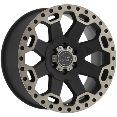One 17x9 Black Rhino Warlord 5x4.75/5x5 -12 Black Tint Wheel Rim 71.5 - Image 1 of 3