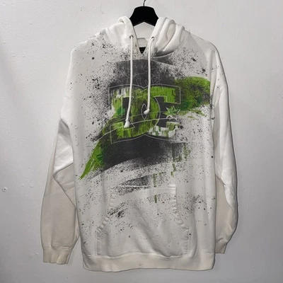 DC Shoes Hoodie Mens Large White Graphic Vintage Y2K Skater Graffiti Grunge - Image 1 of 4