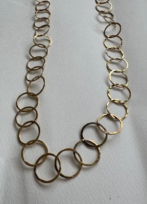 Veronese纯银金色圆形戒指环环项链925意大利 — 第 1/4 张图片