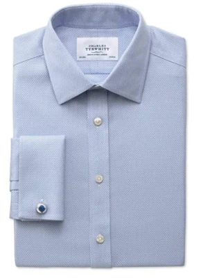 Charles Tyrwhitt Ajustado Panal Camisa Azul Cielo 43.2cm TD110 RR 11 - Imagen 1 de 3