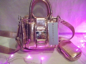 Madden Girl Pink Metallic Mini Tote & Pouch New Sealed - Picture 1 of 14