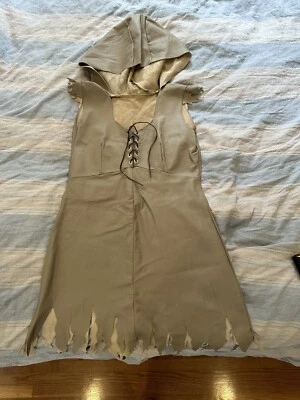 Leather cave woman dress with hood costume Small-Medium Lost Boys - Image 1 of 3