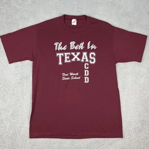 Vintage Fort Worth State School Shirt Mens 2XL XXL Red Maroon Single Stitch - Picture 1 of 10