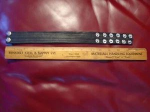 Leather Collar - Punk, Goth, Biker - Adjustable Snap Closure - 13-10/16" x 1.25" - Picture 1 of 3
