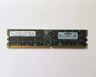373030-851 Hewlett-Packard DIMM REG 2GB DDR PC3200 CL3 ECC 128Mx4 RoHS - Image 1 of 4