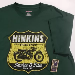 JANSPORT Mens Graphic T-Shirt Size L Large Short Sleeve Motorcycle Shop NEW NWT - Picture 1 of 8