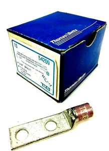 Thomas & Betts 3/8" Schraube 54209 1/0 AWG Lug 100N 2Loch Std Brl 1" Space W/P pkg 10 - Bild 1 von 7