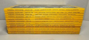 National Geographic 1989 Full Year, 12 Monthly Issues, Complete Year - Foto 1 di 3
