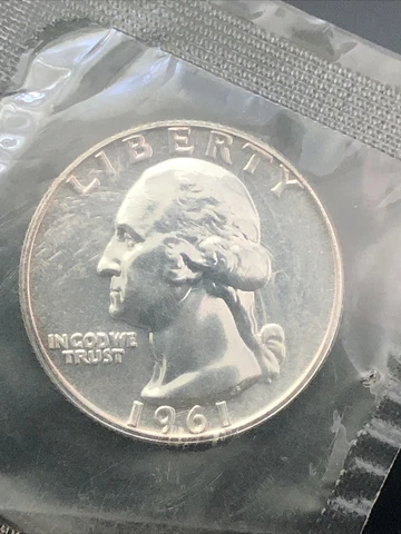 1961 Proof Washington Quarter - 90% Silver - In Original Cello Cover