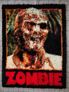 ZOMBIE Lucio Fulci TAPESTRY Movie Poster GATES OF HELL LIVING DEAD Giallo OOAK - Picture 1 of 5