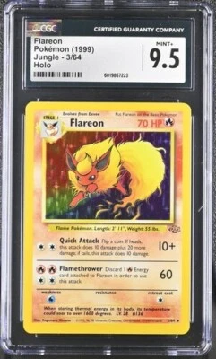 CGC 9.5 FLAREON 3 JUNGLE HOLO POKEMON MINT + - Image 1 of 2