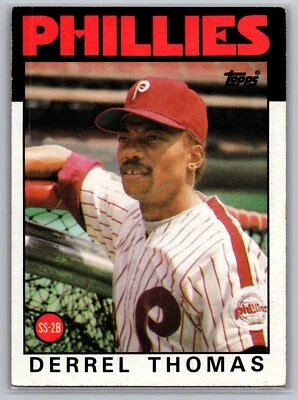 1986 Topps - #158 Derrel Thomas Philadelphia Phillies MLB Baseball Card - Image 1 of 2