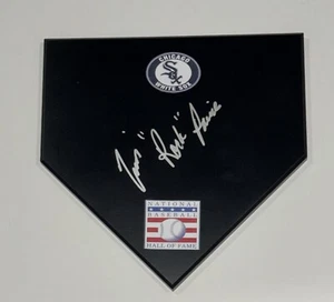 TIM ROCK RAINES SIGNED BLACK HOME PLATE PLAQUE CHICAGO WHITE SOX JSA COA - Picture 1 of 2