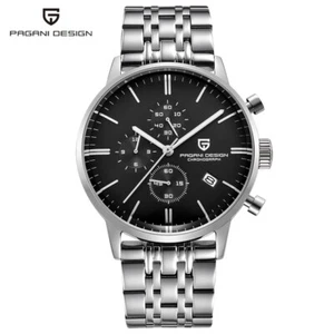 PAGANI DESIGN Herren Chronograph Quarz Armbanduhr Stahlarmband Wasserdicht Box - Bild 1 von 8