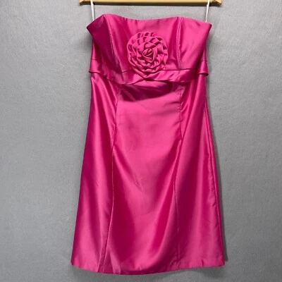 Vestido vintage Jessica McClintock para Gunne Sax 13/14 rosa satinado sin tirantes años 80 Foto 1 de 4