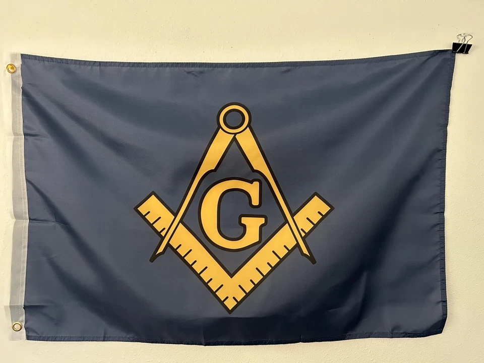 2 x 3 pies, 2' x 3' masón masón bandera azul y dorado barco coche jardín 2 Foto 1 de 1