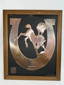 Mascotte calcio Baltimore Colts NFL vintage anni 60 placca rame acrometale primi - Foto 1 di 18
