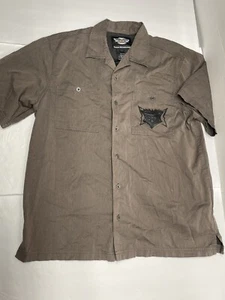 harley davidson xl mens short sleeve button shirt sz L embroidered - Picture 1 of 7
