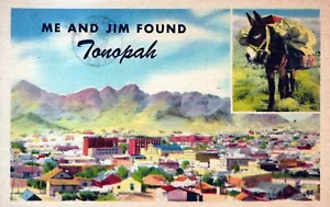 Cartolina Io e Jim Found Tonopah Nevada Asino c.1951 - Foto 1 di 2