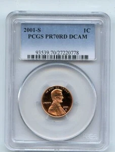 2001 S 1C Lincoln Cent PCGS PR70DCAM - Picture 1 of 1