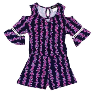 Girls Toddler Fashion Floral Cold Shoulder Romper - 4T - Picture 1 of 1