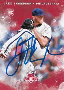 JAKE THOMPSON AUTO'D SIGNED 2017 PANINI DIAMOND KINGS CARD 165 PHILLIES LEONES - Picture 1 of 3