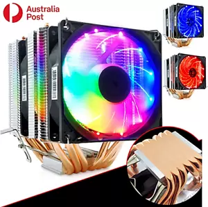 6 Heat Pipes CPU Cooler Cooling Fan 4 Pin PWM RGB Intel LGA Core AMD Universal - Picture 1 of 16